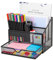 ilauke Organisateur de Bureau en Acier Carbone avec 5 Niveaux + Tiroir – Porte-Documents Vertical, Porte-Stylos Multifonction et Rangement Ergonomique (Noir)