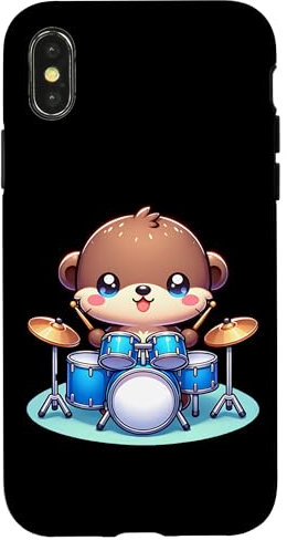 Petit Ours Batteur Enfant Batterie Coque pour iPhone X/XS