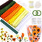 MKLG 385 Stück Pfeifenreiniger Blumen Set, Pfeifenputzer Blumen zum Basteln, Mit Grüne Blumenstöcke, Klebebandrollen, Klebestifte, Anleitungen, Blumenstraußverpackungen, Bänder, Staubgefäße etc (Gelb)