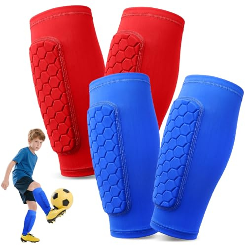 Pardofelis 2 Paar Schienbeinschoner Kinder Fussball, Wadenschutz Atmungsaktiv und rutschfest, Schienbeinschoner Fußball Herren, Sport Schienbeinschutz für Kinder Erwachsener Fußballspieler
