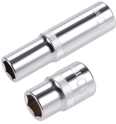 TA-VIGOR 2Pcs 3/8-Inch Drive by 10mm Deep and Shallow Socket, Cr-V Drive Socket, 6-Point, Metric for Auto Repairing and Household