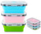 MINISOISO Cuenco Plegable con Tapa, 3 Pcs Cuenco Plegable, 500 ML Cuenco plegable para Camping, Recipientes de Silicona Plegable para Ensalada, para Senderismo, Viajes, Camping, Picnic, Escuela