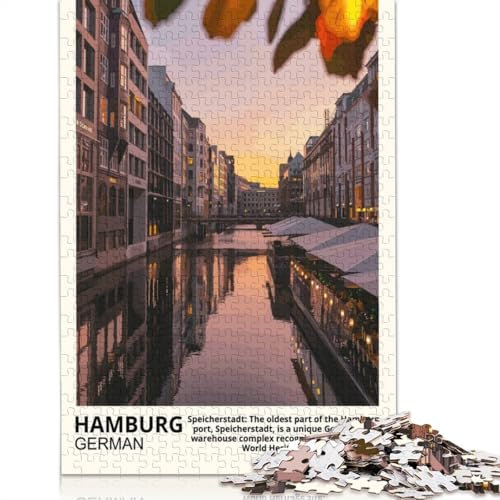 Hamburg-Puzzle für Erwachsene, herausfordernd und knifflig, Puzzle für Erwachsene für Jungen oder Mädchen, 1000 Teile (75 x 50 cm)