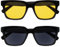 OPULIZE ERA Lunettes de soleil femme et homme - Verres Jaunes/Noirs - Lot de 2 - Anti-éblouissement Anti-Reflet - Lunettes de soleil polarisées UV400 - Lunettes surdimensionnées - Noir