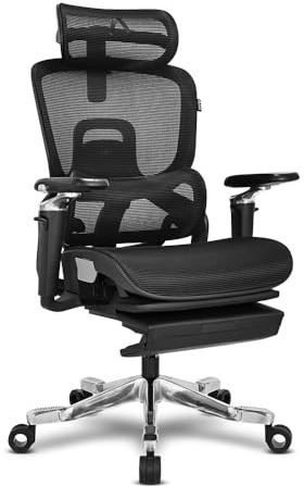 Alpha Gamer Swell – Silla Ergonómica Malla Transpirable con Reclinación 150°, Apoyo Lumbar Dinámico, Reposacabezas y Reposabrazos 360° “Magicarms”, Reposapiés Tríptico, Negro
