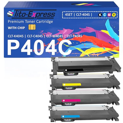 CLT-P404C CLT-404S Multipack Kompatibel für Toner Samsung C480W Xpress SL C480fw C480 C480fn C430 C430w C48X C43X Series CLT-K404S CLT-Y404S CLT-C404S CLT-M404S Schwarz Cyan Gelb Magenta 4er-Pack