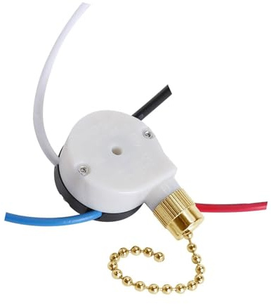 Ventilador de techo, interruptor de control de velocidad, 3 ajustes de velocidad, control de cadena de tracción de 4 cables, precableado para el uso sin esfuerzo de interruptores de velocidad del