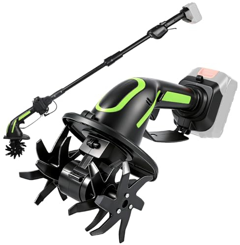 Motobineuse électrique Compatible avec Makita 21V | Cultivateur électrique 2-en-1 pour Jardin et pelouse avec Profondeur de Travail de 10 cm, Largeur de Travail de 10 cm