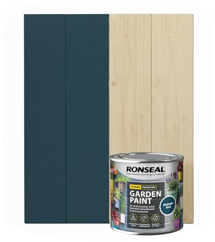 DUAYRA 2.5 L Garden Paint, Water Based Exterior Paint, UV Damage Mid Sheen Weather Resistant Paints For Pots, Bricks, Metal, Fast Drying Fence Paints, Resists Cracking (Midnight Blue, 2.5 L)