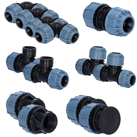 PE Rohr Set für Bewässerung - Rohrsystem mit Klemmkupplungen (Basic S - 25mm)