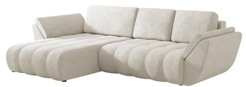 Mirjan24 Ecksofa Fezrit, Design Eckcouch, Couch mit Schlaffunktion und Bettkasten, Wohnlandschaft, Bettfunktion L-Form Sofa, Ottomane universell (Lumo 55)