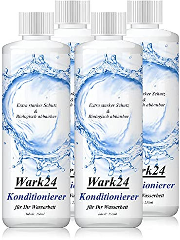 Wark24 Wasserbett Konditionierer Conditioner 250ml - Extra starker Schutz - 20% Wirkstoffgehalt - Biologisch abbaubar - bekämpft wirksam Bakterien, Pilze, Hefen sowie Algen (4er Pack)