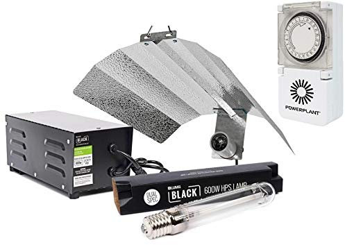 SALE Lumii 600w Ballast Grow Light Kit Hydroponics Black 600w Bulb HPS Dual Spec (600W + Heavy Duty Timer)