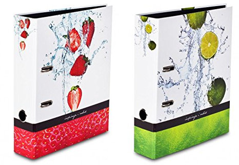 2 verschiedene Motivordner Livepac Fruits / DIN A4 / Erdbeere + Limette