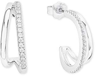 s.Oliver Damen-Creole 925 Sterling Silber zirkonia 2022739