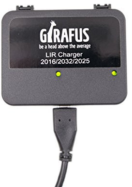 Girafus Knopfzellen Ladegerät für LIR-2032 LIR-2025 LIR-2016 Akkus (Diese Ersetzen die CR2032 CR2025 CR2016 Knopfzellen) USB Batterieladegerät Akkuladegerät – ohne Akkus
