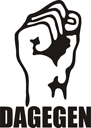 KFZ Aufkleber: 'Dagegen' Anti, Faust, Widerstand // Autoaufkleber (Schwarz - 140 mm x 100 mm)