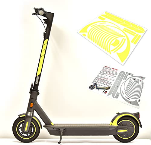 Aufkleber-Set/Sticker Set - 25-teilig auf 34x22cm Bogen geeignet für Segway Ninebot Max g30d E-Scooter (Neon-Gelb)