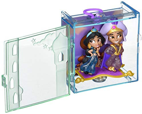 Disney Princess Perfect Pairs Jasmin, lustiges Aladdin-Unboxing-Spielzeug mit 2 Puppen, tragbarer Vitrine und Ständer, für Kinder ab 3 Jahren