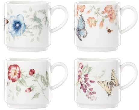 Lenox 890451 Butterfly Meadow 4-Piece Stacking Mug Set