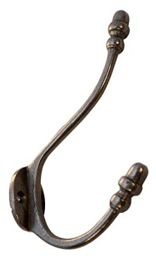 S & S International Cast Iron Large Acorn Tip Coat Hook, Antique Iron, Wall Mounted, Over Door, Wooden Rack Single Heavy Duty Vintage Antique Coat and Hat Hook, 175mm