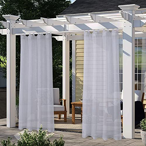 LORDTEX Belgian Loops Vorhang, transparent, für den Außenbereich, 52 x 95 Zoll, silberfarben