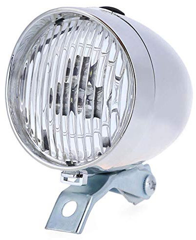 Clenp Luces De Bicicleta, Luz De Bicicleta con Batería Súper Brillante, Luz De Bicicleta De Montaña Clásica Clásica con 3 LED Plata