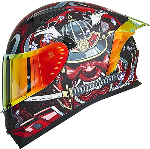 ILM Motorradhelm Integralhelm Herren Damen-Motorcycle Helmet mit 2 Visieren Pinlock-kompatiblen klaren und getönten-Street Bike Motocross Casco DOT&ECE Modell Z501, Armor Red, S