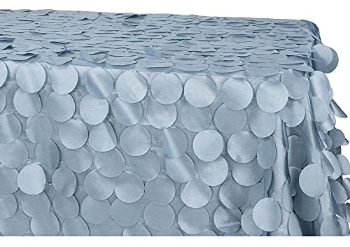 RCZ Decor 10966us Petal Circle TAFT-Tischdecke, 229 x 335 cm, rechteckig, Dusty Blue, 1 Stück Tischdecke