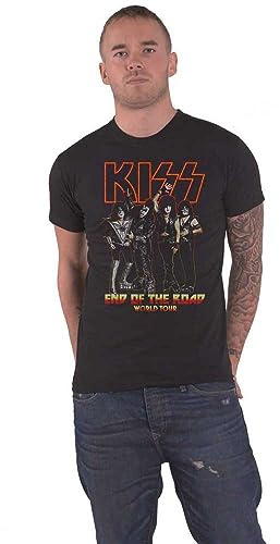 KISS T Shirt End of The Road Tour Band Logo Nue offiziell Herren Schwarz