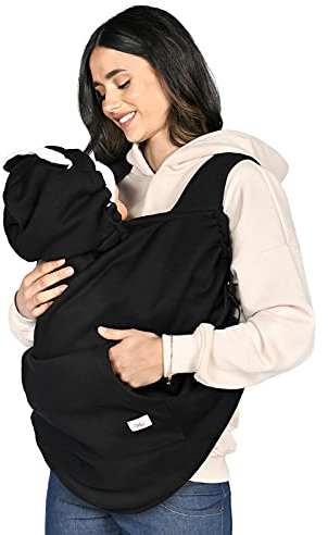 MijaCulture Tragecover, Universal Bezug für alle Babytragen und Tragetücher Baby Carrier Cape 4129 (Schwarz)
