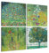 Giallobus - 4 Quadrate mit Mehreren Feldern - Gustav Klimt - Klimts schönste Werke - Sammlung 2 - MDF-Holz - 29,7x29,7 - x 4 Stück