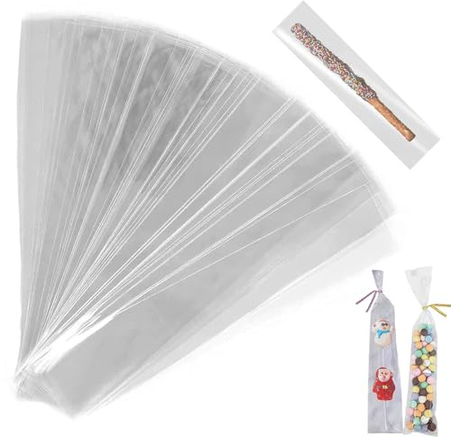 VIVIIHOO 200 Zellophantüte transparent 25 x 6cm kleines Geschenk transparente Papiertüte Kindergeburtstag Zellophantüte Keks Bonbontüte OPP Geschenktüte