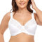 Ayigedu Women's Underwire Bra Non-Padded Floral Lace Plus Size Full Coverage Minimizer 38-E White