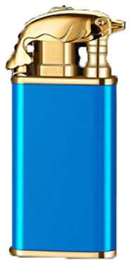Magisches Feuerzeug mit doppelter Flamme, leuchtendes Krokodil/Delfin, Doppelfeuer, gerade in offene Flamme, Umwandlungsfeuerzeug, Krokodil-Feuerzeug, Doppelbogen-Feuerzeug, Solarstrahl-Fackel