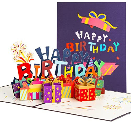 Geburtstagskarte Pop-up 3D Grußkarten Geburtstag Schönen Happy Birthday Karte für Kinder Frauen Mama Papa Frau Mann
