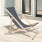 Cecaylie Liegestuhl aus Holz, Gartenliege Holz Klappstuhl, Sonnenliege Faltliege, abnehmbar Campingstuhl, 120 kg max., Verstellbar Strandliege Relaxliege für Camping Freizeit Garten Strand (Grau)