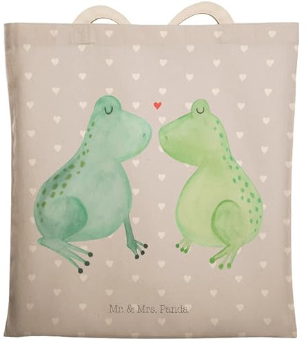 Mr. & Mrs. Panda Einkaufstasche Frosch Liebe - Geschenk, Partner, Baumwolltasche, Tragetasche, Heiratsantrag, Beuteltasche, Stofftasche, Verlobt,