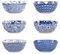Selamica Ceramic 2.6 OZ Square Dipping Bowl Set, Soy Sauce Dish 3 inch Small Bowls for Ketchup Condiments Side Dish BBQ, Ramekins Oven safe, Stackable, Set of 6, Vintage Blue