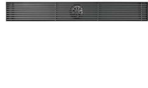 SWHC Duschrinne 60cm, 304 Edelstahl Bodenablauf Duschrinne Extra Flach Herausnehmbar Duschablauf Großer Hubraum Bodenablauf Abdeckung Anti Geruch Haarsieb Dusche,Grau