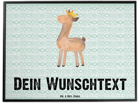 Mr. & Mrs. Panda Personalisierte Schreibtischunterlage Lama König - Personalisierte Geschenke, Schreibtischauflage mit Namen, Kollegin, Schreibtisch