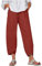 SMIDOW Caprihose für Damen, Baumwoll-Leinen, weites Bein, Caprihose, lässig, Sommer, kurze Hose, Strand, elastische Taille, Baggy, bauchfreie Hose, #09 Wine, Groß