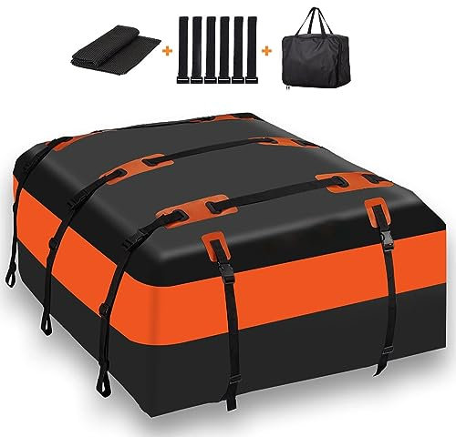 Blueshyhall Dachbox Auto, 840D Auto Dachtasche Wasserdicht mit 6 Haken und 1 Antirutschmatte, Dachkoffer für Auto, Gepäckbox für Auto Dachboxen für Auto mit / ohne Träger Universal (550L/20 Kubikfuß)