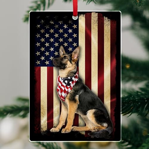 Dekofigur, Motiv: Deutscher Schäferhund, Flagge