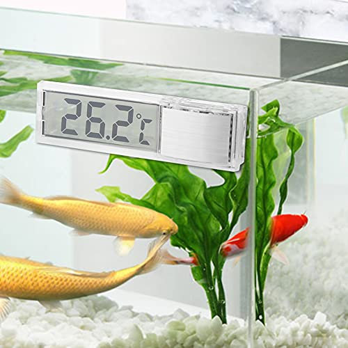 Cocoarm Hochtransparentes 3D-LCD-Digital-Aquarium-Thermometer aus Glas für die Messung der Meerwassertemperatur mit Präzisem Chip