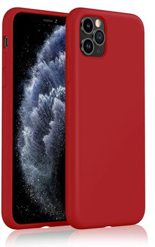 aaaioe Liquid Silicone Case for iPhone 11 Pro Max Case, Gel Rubber Full Body Protection, Soft Ultra Slim Protective Shockproof Phone Case, Anti-Scratch Microfiber Lining, 6.5 Red