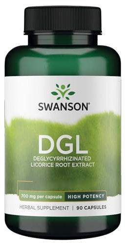 Swanson, High Potency DGL, 90 glutenfreie Kapseln, 700mg DGL je Dosis, Sojafrei, GMO frei, Geschmacksneutral