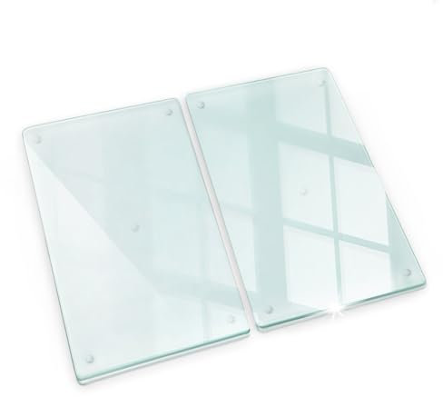 Tulup Planche à Découper 2x30x52 cm Verre Trempé Transparente Résistant à la chaleur Pour la cuisine