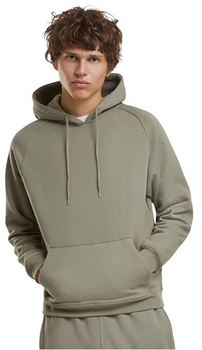 Urban Classics Herren Blank Hoody – Locker Geschnittener Kapuzenpullover mit Kängurutasche und Verstellbarer Kapuze für Freizeit Alltag Sport und Streetwear,Palegreen,4XL