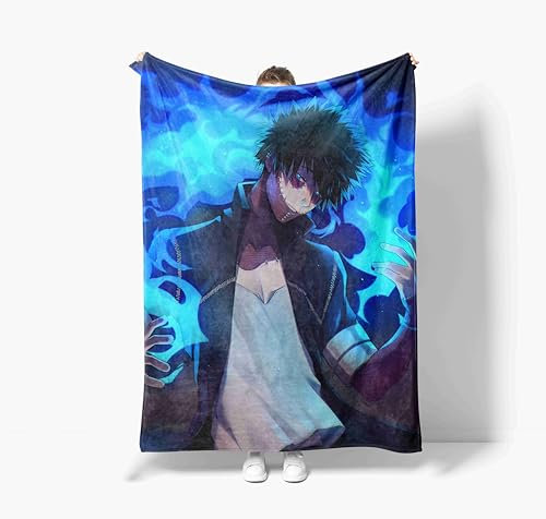 Jilijia MHA Decke, Midoriya Izuku/Todoroki Shouto/Asui Tsuyu, weich, gemütlich, warm, Überwurf, Nickerchen, Decke, 3D-Druck, Cartoon-Fleece-Überwurf, Flanell-Anime-Decke für Couch und Bett